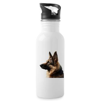 Beau chien - Gourde avec paille intégrée - blanc - Droite