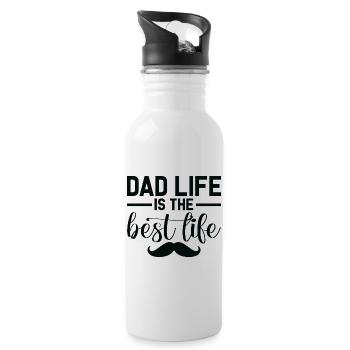 Dad Life Is The Best Life - Water bottle with straw - white - Right