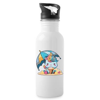 Unicorn essentials - a must-have for the summer - Water bottle with straw - white - Right