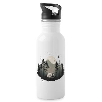 Zelt im Walt für Camper und Backpacker - Trinkflasche mit integriertem Trinkhalm - Weiß - Rechts