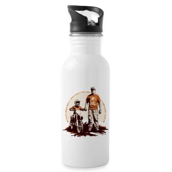 Dad memories - Water bottle with straw - white - Right