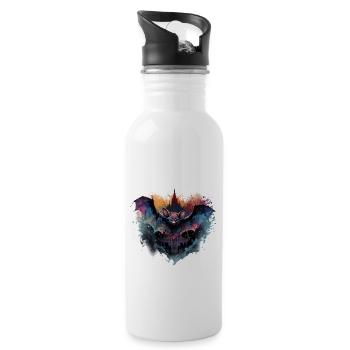 Bat Castle - Water bottle with straw - white - Right