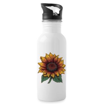 Sunflower - Water bottle with straw - white - Right