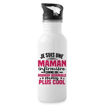 Je suis une maman infirmière - Gourde avec paille intégrée - blanc - Droite