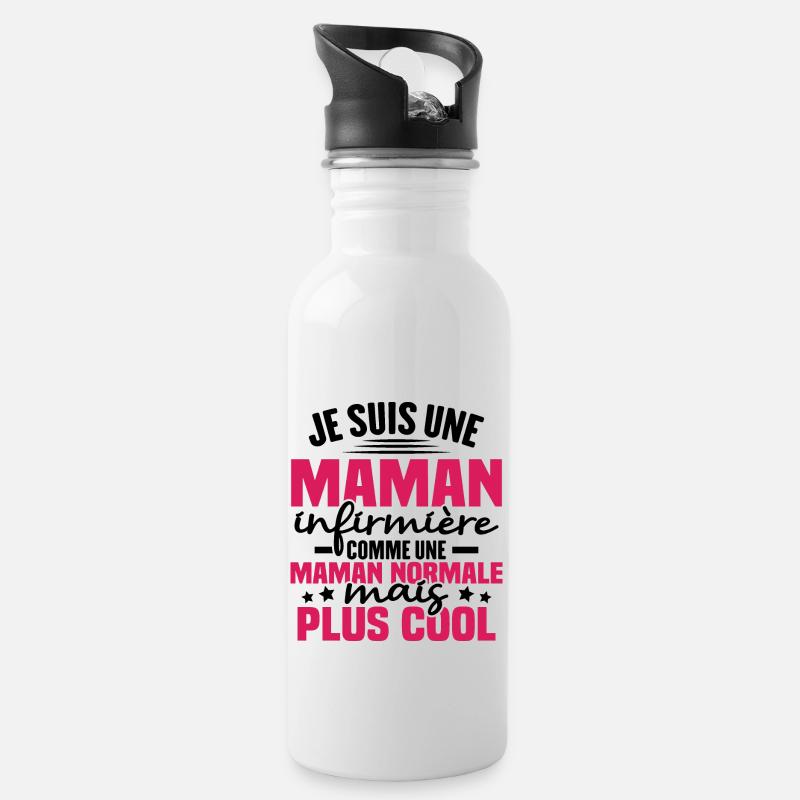 Je suis une maman infirmière - Gourde avec paille intégrée - blanc