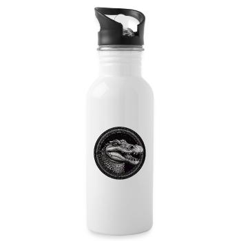 Crocodile - Water bottle with straw - white - Right