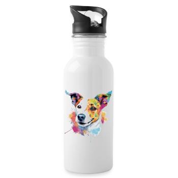 Lupin Jack russel - Water bottle with straw - white - Right