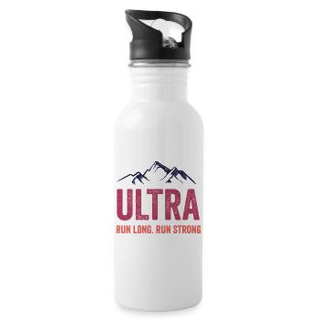 Ultra Running - Courez longtemps. Courez fort. - Gourde avec paille intégrée - blanc - Droite