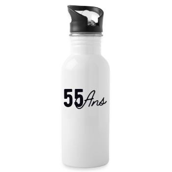 55 Ans - Gourde avec paille intégrée - blanc - Droite