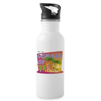 The beautiful summer of 2023 - Water bottle with straw - white - Right