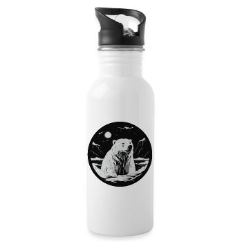 Polar bear - Water bottle with straw - white - Right