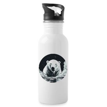 Polar bear - Water bottle with straw - white - Right