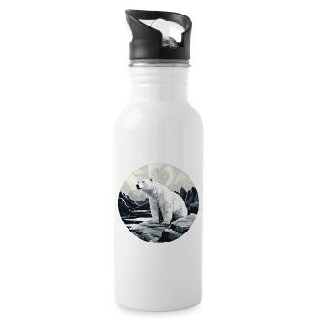 Polar bear - Water bottle with straw - white - Right