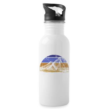 Adventure Mountain Sunset - Water bottle with straw - white - Right