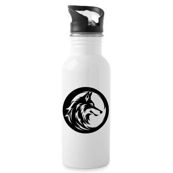 Wolf - Trinkflasche mit integriertem Trinkhalm - Weiß - Rechts