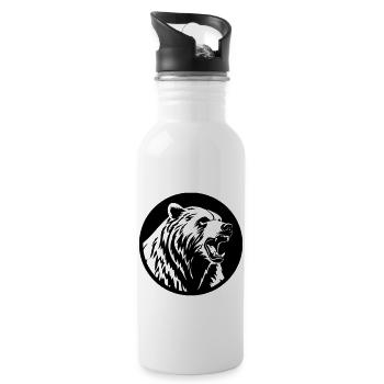 Grizzly Bear - Water bottle with straw - white - Right