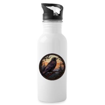 Rabe - Trinkflasche mit integriertem Trinkhalm - Weiß - Rechts