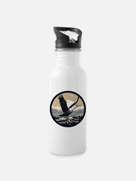 Albatros - Gourde avec paille intégrée - blanc