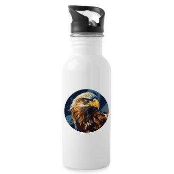 Eagle - Water bottle with straw - white - Right