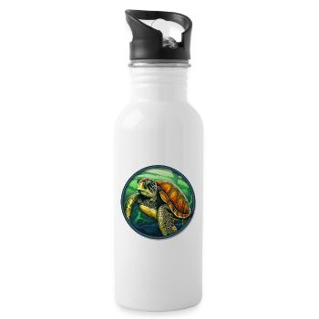 Tortue - Gourde avec paille intégrée - blanc - Droite