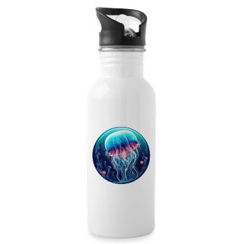 Jellyfish - Water bottle with straw - white - Right