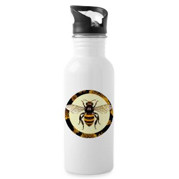 Bee - Water bottle with straw - white - Right
