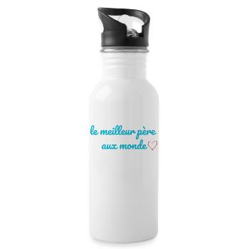 le meilleur père aux monde - Gourde avec paille intégrée - blanc - Droite