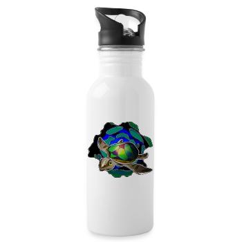 Sea turtles - Water bottle with straw - white - Right