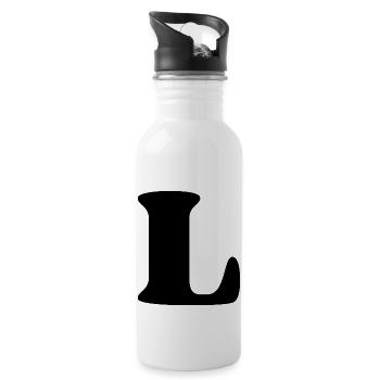 Letter l - Water bottle with straw - white - Right
