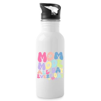 Mom Mode All day Everyday - Trinkflasche mit integriertem Trinkhalm - Weiß - Rechts