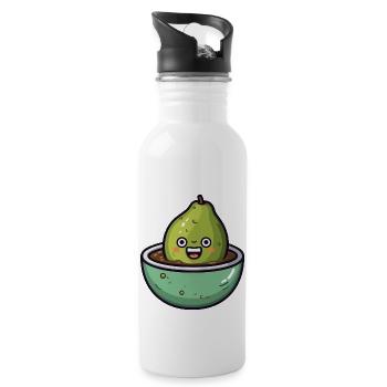 Avocado Kaffeetasse mit Koffein-Alarm - Trinkflasche mit integriertem Trinkhalm - Weiß - Rechts
