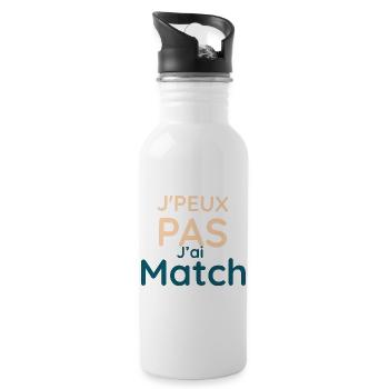 j'e peux pas j'ai match - Gourde avec paille intégrée - blanc - Droite
