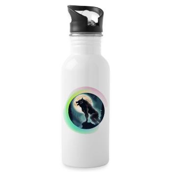 werewolf is watching u - Water bottle with straw - white - Right