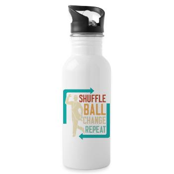 Shuffle, Ball, Change, Repeat Tap Dance Tap Dancer - Trinkflasche mit integriertem Trinkhalm - Weiß - Rechts