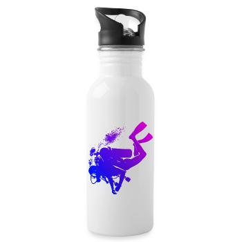 Diving Scuba Diver Diving Free Dive - Water bottle with straw - white - Right