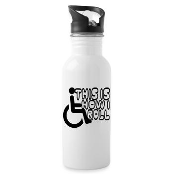 So rolle ich meinen Rollstuhl * - Trinkflasche mit integriertem Trinkhalm - Weiß - Rechts