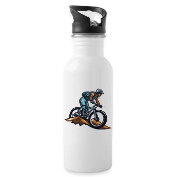 Mountainbiker Sport Mountainbike - Trinkflasche mit integriertem Trinkhalm - Weiß - Rechts