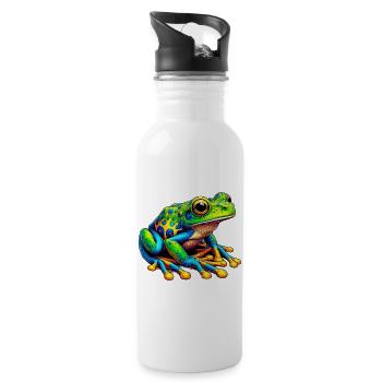 Frosch - Trinkflasche mit integriertem Trinkhalm - Weiß - Rechts