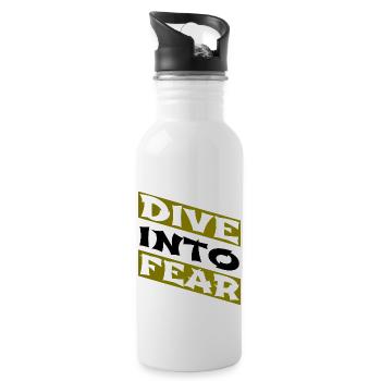 embracing courage adrenaline rush daring spirit - Trinkflasche mit integriertem Trinkhalm - Weiß - Rechts