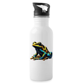 Frosch - Trinkflasche mit integriertem Trinkhalm - Weiß - Rechts