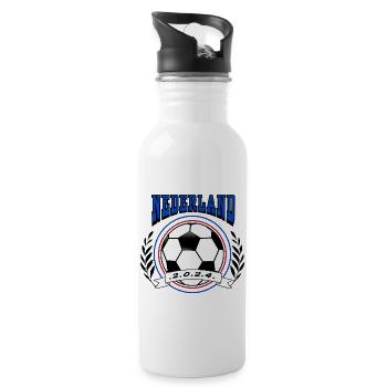 Niederlande Fußball Retro College Style -Trend - Trinkflasche mit integriertem Trinkhalm - Weiß - Rechts