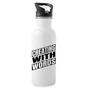 fiction writing literary arts - Water bottle with straw - white - Right