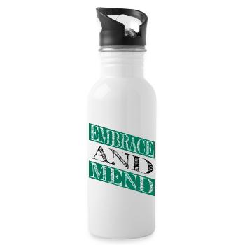 emotional healing present bday funny sayings - Water bottle with straw - white - Right