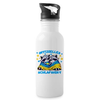 Your cuddly sleeping shirt with a heart for Ukraine - Water bottle with straw - white - Right