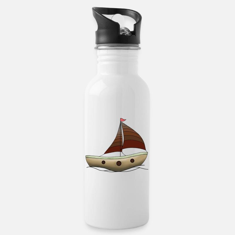 Bateau - Gourde avec paille intégrée - blanc