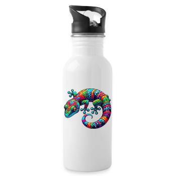 Gecko - Water bottle with straw - white - Right