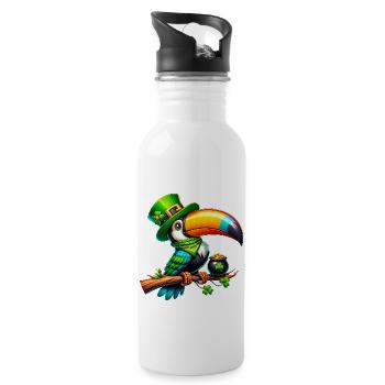 St. Patricks Day Vogel Paradiesvogel Tukan Shirt - Trinkflasche mit integriertem Trinkhalm - Weiß - Rechts