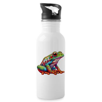 Frosch - Trinkflasche mit integriertem Trinkhalm - Weiß - Rechts