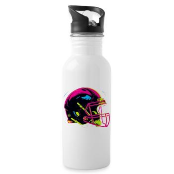 Football Helmet 80s Look - Water bottle with straw - white - Right