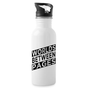 literary community finding solace joke - Water bottle with straw - white - Right